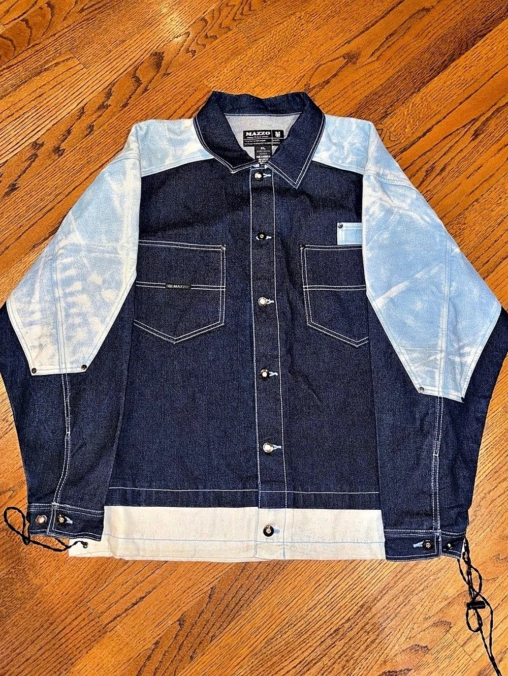 Mazzo Denim Workwear Jacket in Blue two tone vintage